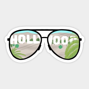 Hollywood in Aviator sunglasses Sticker